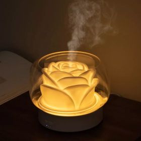 Rose-shaped Ultrasonic Small Household Humidifier Colorful Camellia Aroma Diffuser