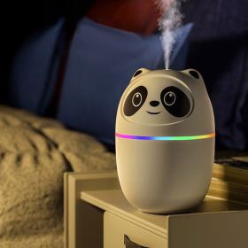 220ML USB Panda Mini Humidifier; 7 Colors LED Aromatherapy Essential Oil Diffuser Spray