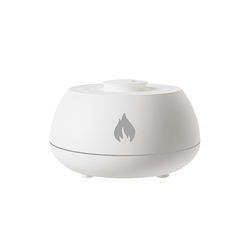 130ml Colorful LED Light Flame Humidifier Portable Removable Essential Oil Aroma Diffuser Flame Diffuser (Color: White)