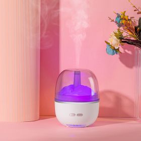 260ML Air Humidifier Essential Oil Ultrasonic Aromatherapy Atomizer Colorful Light Heavy Fog Volume Office Home Room (Color: White)
