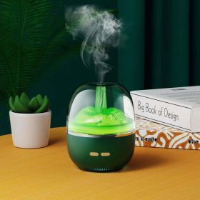260ML Air Humidifier Essential Oil Ultrasonic Aromatherapy Atomizer Colorful Light Heavy Fog Volume Office Home Room (Color: Green)