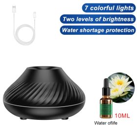 Air Humidifier Diffusers Essential Oil Diffuser USB Portable Humidifier Volcanic Flame Aroma Diffuser Essential Oil Lamp Bedroom (Color: black - fragrant, Ships From: China)
