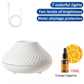 Air Humidifier Diffusers Essential Oil Diffuser USB Portable Humidifier Volcanic Flame Aroma Diffuser Essential Oil Lamp Bedroom (Color: white - cologne, Ships From: China)