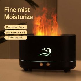Essential Oil Diffuser Simulation Flame Ultrasonic Humidifier Home Office Air Freshener Fragrance (Color: Black 5)