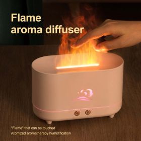 Essential Oil Diffuser Simulation Flame Ultrasonic Humidifier Home Office Air Freshener Fragrance (Color: White 5)