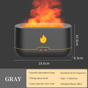 Essential Oil Diffuser Simulation Flame Ultrasonic Humidifier Home Office Air Freshener Fragrance (Color: Black 2)